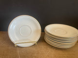 Vintage Rosenthal Selb Germany GRAY DAWN 5.75” Saucer Set of 9 Gold rim, gray band