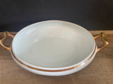 + Vintage Pfeiffer & Lowenstein Schlackenwerth Austria Empire II White China Gold Rim SERVING DISH w/ LID 1940s
