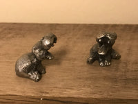 <€€* Pewter Noah's Ark Collection Pair HIPPOS Hippopotamus Unbranded