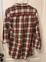 € Womens/Juniors XSmall Victoria’s Secret Red Green Plaid Long Sleeve Flannel Shirt