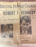 +* AS-IS Vintage Bristol (VA-TN) Herald Courier Senator RFK Kennedy Dies Jun 7 1968 Newspaper