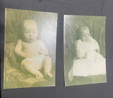 +* Vintage (2) B&W Photographs Portraits Infants Baby Girls Reprints Small Prints 1920’s
