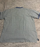 ** Vintage GAP Mens Polo Shirt Large Striped Blue/Grey Green Short Sleeve Cotton