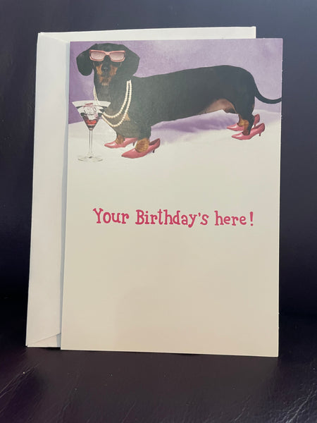 New HAPPY BIRTHDAY ANYONE Dogs Dachshund Humor Greeting Card w/ Envelope American Greeting