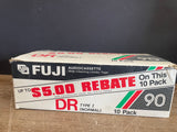+ New Set/10 Fuji DR 90 Minute Audio Cassette Tapes Blank Unused