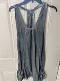 +* Womens/Juniors Large Gray Eyelet Mono Reno Dress Swimsuit Cover Up Side Pockets Tee Back