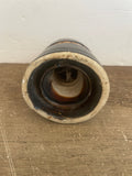 Vintage Dark Brown Ceramic Railroad Telephone Pole Insulator 4” Unique Shape