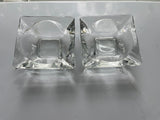 a** Pair/Set of 2 Clear Glass Square Ashtrays 3.5”