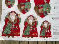 a** Vintage Cranston FATHER CHRISTMAS (3) Standing Soft Sculpture Holiday Appliques w/ Instructions