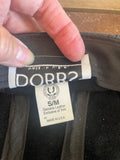 +* Vintage Men’s Dobbs Flat Newsboy Cap S/Medium Black Genuine Leather Driver Made in USA 1990s