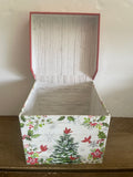 Holiday Christmas Gift Decor Box Red Birds & Poinsettias, 2019 Heavy Cardboard Flip Top