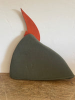 <€€ Vintage DISNEY PETER PAN Hat Green Felt Feather One Size Costume Authentic Pin