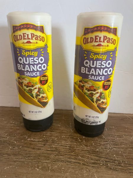 + OLD EL PASO Spicy QUESO BLANCO Medium Sauce 9oz 2-Pack Squeeze Bottles
