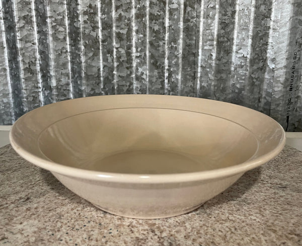 a** Beige Stoneware Serving Bowl 9” Diam Pottery Made in China