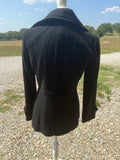 +^ Womens Juniors London Fog Sz Small Black Wool Pea Coat Peacoat Jacket Double Breast