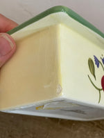 <€€ Boston Warehouse Trading Corp Ceramic Sugar Sweetener Packet Holder 2 Compartments (chip)