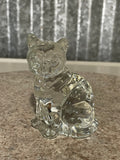 a** Crystal Glass Cat Paper Weight Figurine Damaged Ear