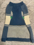 +* Dog Sweater Large Blue & White Christmas Tree Truck 21” L