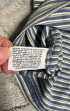 ** Vintage GAP Mens Polo Shirt Large Striped Blue/Grey Green Short Sleeve Cotton