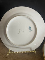 + Vintage Pfeiffer & Lowenstein Schlackenwerth Austria Empire II White China Gold Rim Set/2 6” BREAD PLATES 1940s