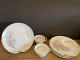 + Vintage NAPCO China Luncheon Hostess Set Handpainted 4-8” Luncheon Plates, 3 Teacups