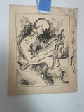+* Art Sketch Drawing Figures Interacting 1960’s Unsigned Expressionist