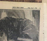 +* AS-IS Vintage Bristol (VA-TN) Herald Courier Senator RFK Kennedy Dies Jun 7 1968 Newspaper