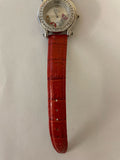 Womens Suzanne Somers Wrist Watch Red Band Stainless Steel Japan Movement Ladies Butterflies