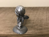 <€€ Vintage HALLMARK LITTLE GALLERY Fine Pewter Girl Angel w/ Wings 1975 Miniatures