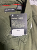 ** Men’s NWT St John's Bay Vintage Canvas Large Deep Ivy Long Sleeve Button Down Work Shirt Cotton