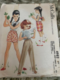 + Set/4 Vintage GIRLS Size 4 Toddlers Girls DRESS & Coat, PARTY Dresses, Pants & Shorts Patterns 1958-1959, 1969