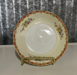 <€€ Vintage 1940s Diamond China ROSLYN Floral Pattern Set/6 6” Salad Bowls Japan Gold Rim