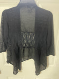 +* Womens/Juniors Large Lightweight Black Short Cardigan Sweater by Keren Hart Lace Back