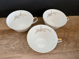 + Vintage NAPCO China Luncheon Hostess Set Handpainted 4-8” Luncheon Plates, 3 Teacups