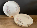 + Vintage NAPCO China Luncheon Hostess Set Handpainted 4-8” Luncheon Plates, 3 Teacups