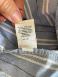 Mens Sonoma Life Style Large White/Black Stripe on Blue Button Down Cotton Long Sleeve Shirt