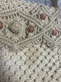 +* Vintage MACRAME Purse Bag Sand Beige Hippie Boho Woven Beaded