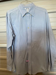 Mens Cherokee Large Blue Button Down Cotton Long Sleeve Shirt