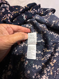+* Womens Juniors American Eagle Dress Medium Slit Open Long Sleeves Navy Blue Print