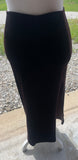 ** Womens Sz Small EK DESIGN Chocolate Brown Maxi Velvet Feel Skirt Slit Long