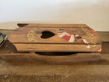 +^ Vintage Stenciled Merry CHRISTMAS Santa Wood Sleigh  20” L x 10.5” W