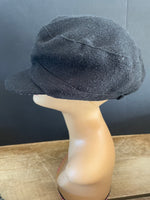 * Womens/Juniors Black Winter Hat Cap with Side Bow & Bill by D&Y One Size Wool Like 100% Acrylic