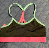 +* Girls Sz 30 Small Dance Sports Bra by Fruit of the Loom Pink Blue & Black