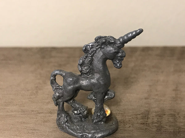 <€€* Vintage Small Pewter Unicorn Unbranded