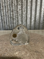 a** Cristal d’Arques France Lead Crystal Glass German Shepherd Paper Weight