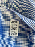 Mens Ralph Lauren Polo Logo Classic Fit Medium Blue Mini Plaid Cotton Button Down Long Sleeve
