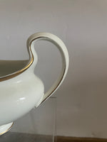 + Vintage Johnson Bros GROSVENER White China Gold Rim GRAVY BOAT 1920s England