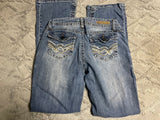 +* Womens/Juniors Wallflower Size 11 Blue Boot Cut Flare Distressed 32” Waist