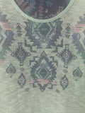 +* Womens No Boundaries XXL Tank Top Mint Green with Aztec Design Hi-Low