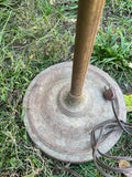 € Vintage Brass Swing Arm Floor Lamp Round Base
